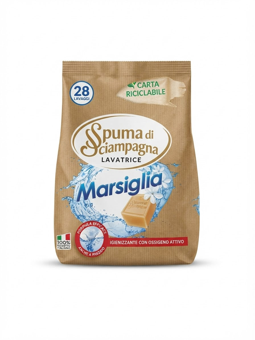 SPUMA DI SCIAMPAGNA-POLVERE LAVATRICE-MARSIGLIA 28 LAVAGGI