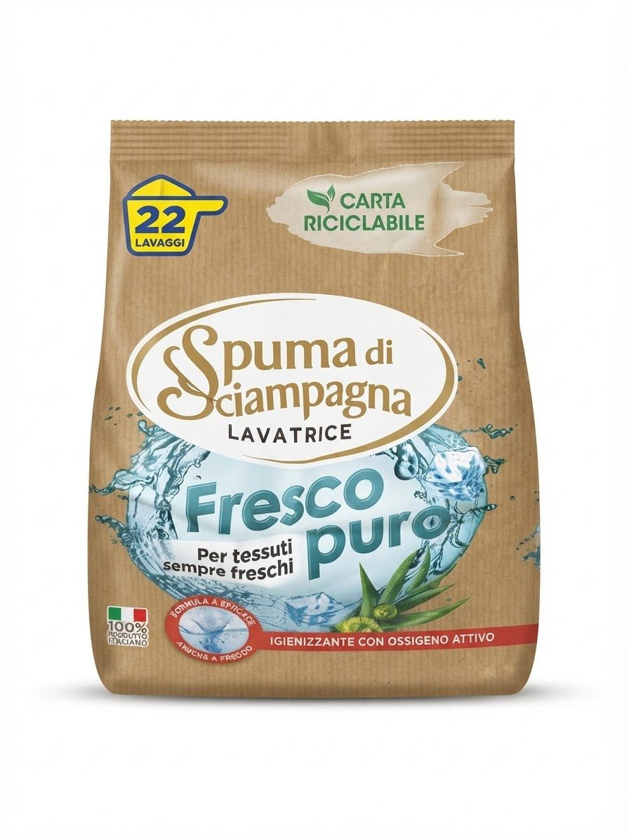 SPUMA DI SCIAMPAGNA-POLVERE LAVATRICE-FRESCO PURO-22 LAVAGGI