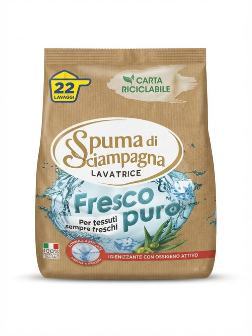 SPUMA DI SCIAMPAGNA-POLVERE LAVATRICE-FRESCO PURO-22 LAVAGGI